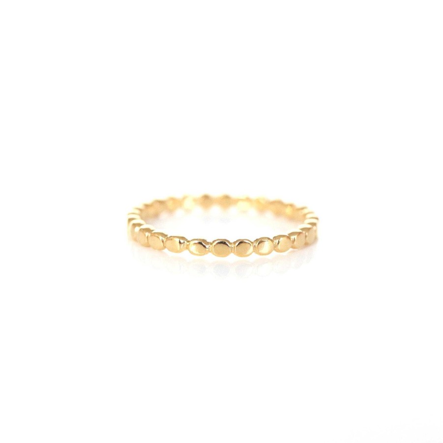 Rings CR-201 Poise Thin Disk Band Ring - Gold