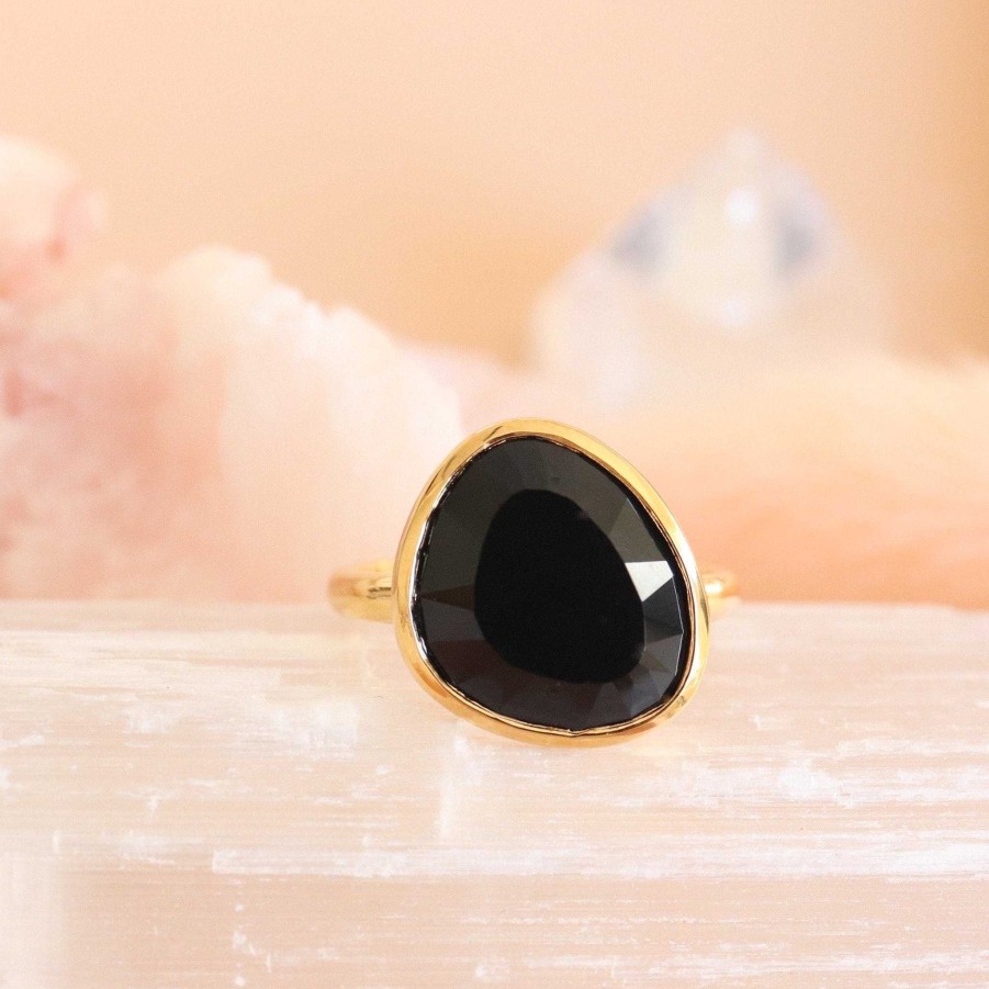 Rings SO PRETTY CARA COTTER Joy Ring - Black Onyx & Gold