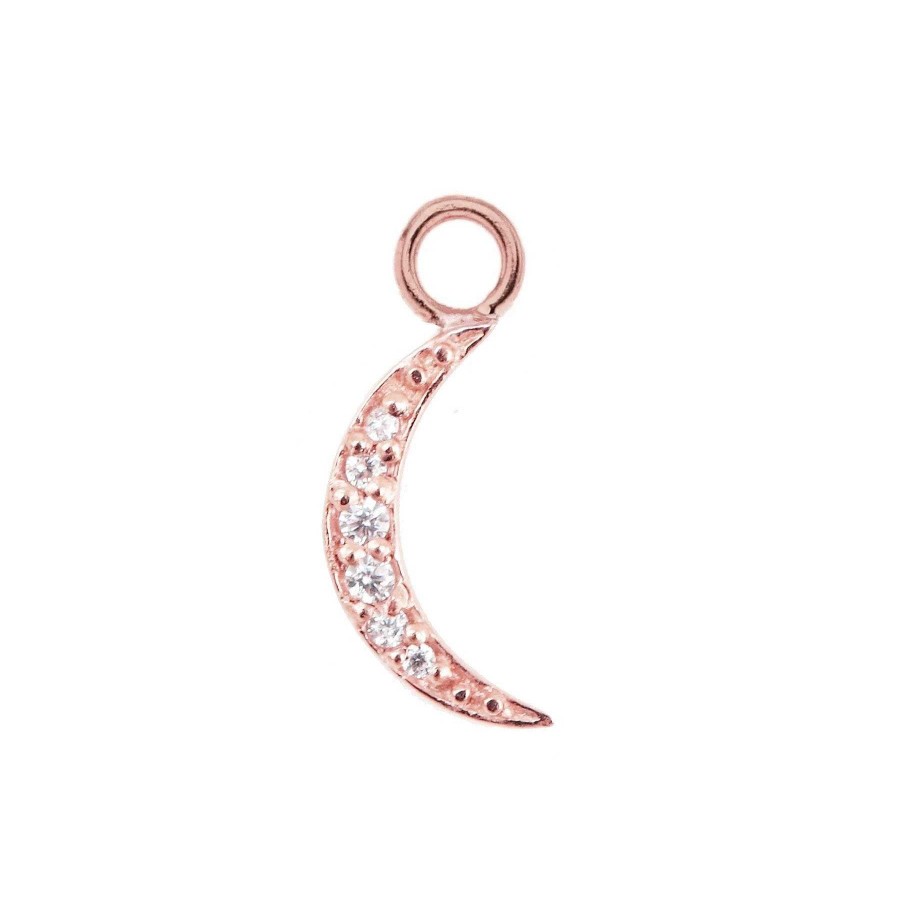 Charms CP-157-CZ Mini Dream Luna Namesake Charm - Cubic Zirconia & Rose Gold