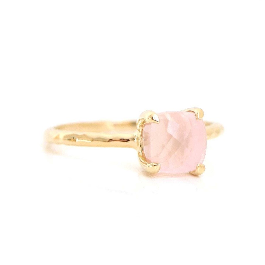 Rings JFR-1499 Mini Protect Ring Pink Quartz & Gold