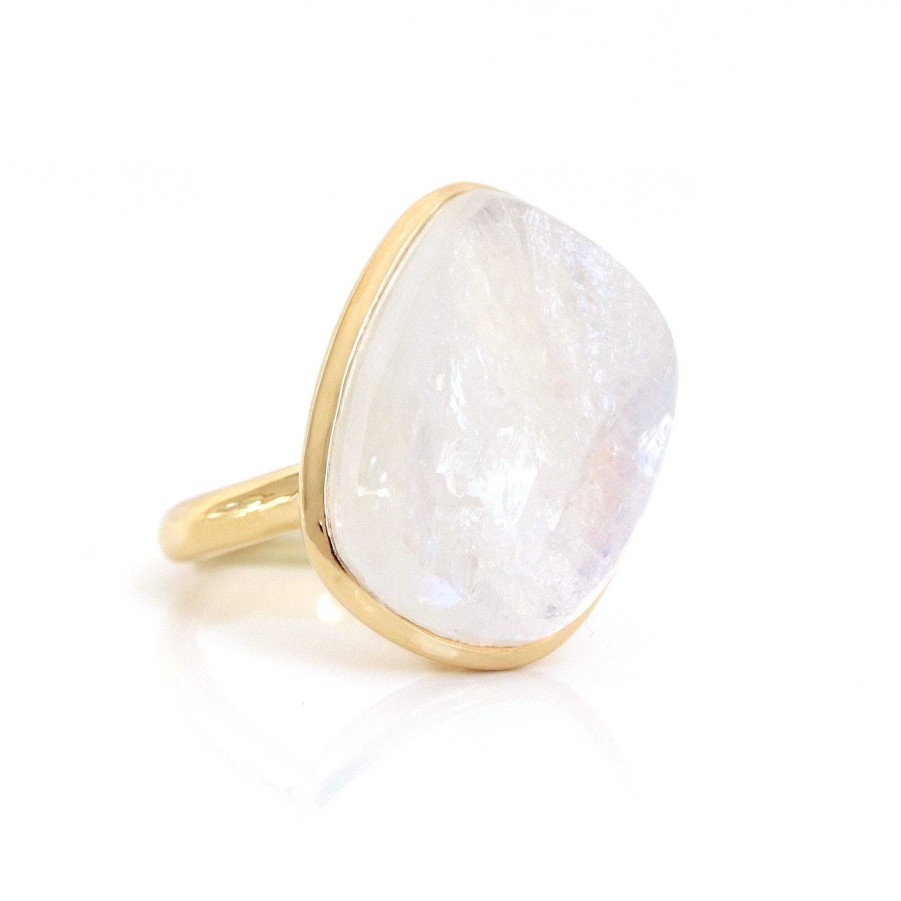 Rings SO PRETTY CARA COTTER Daring Ring - Rainbow Moonstone & Gold