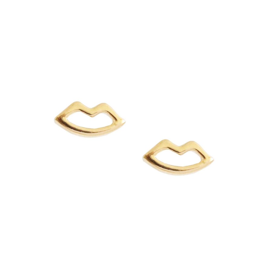 Earrings CE-327 Fearless Kiss Studs - Gold