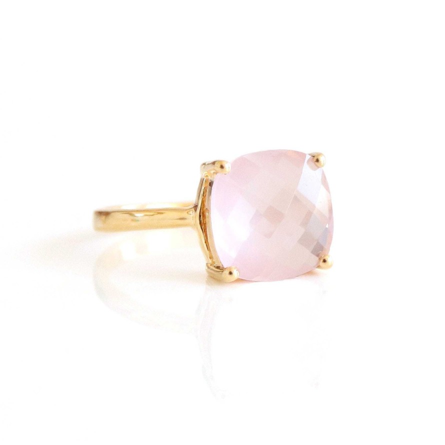 Rings JFR-575 Glee Ring - Pink Quartz & Gold