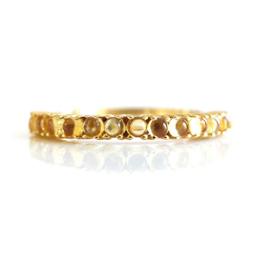 Rings SO PRETTY CARA COTTER Glee Thin Band Ring - Citrine & Gold