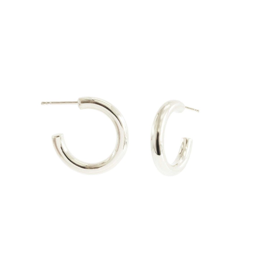 Earrings SO PRETTY CARA COTTER Fraiche Inspire Cylinder Hoops - Silver