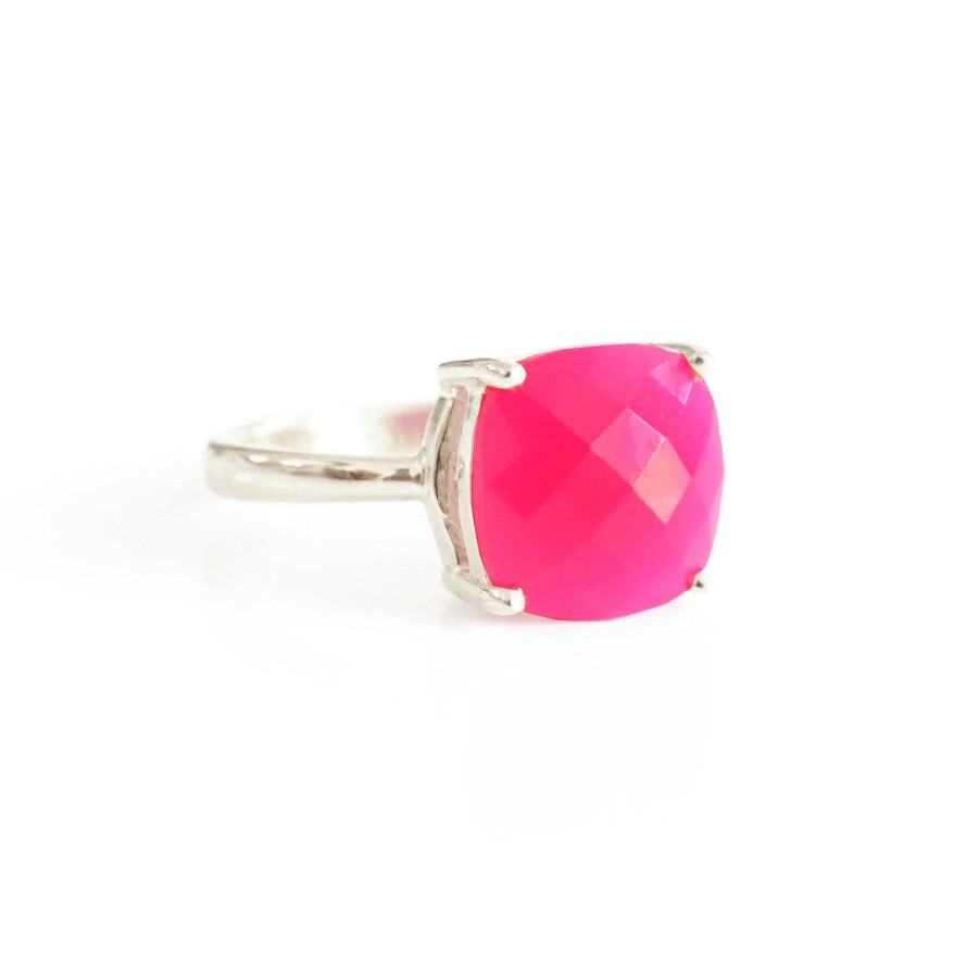 Rings JFR-575 Glee Ring - Hot Pink Chalcedony