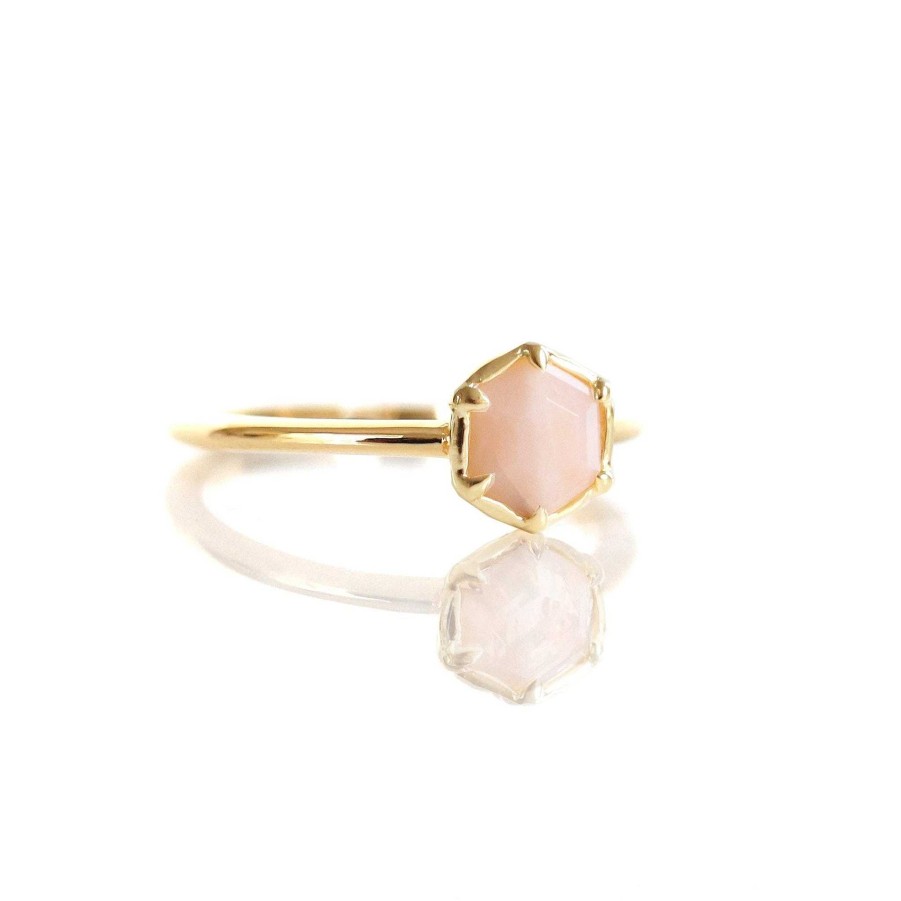 Rings So Pretty Cara Cotter Grace Ring - Pink Opal & Gold