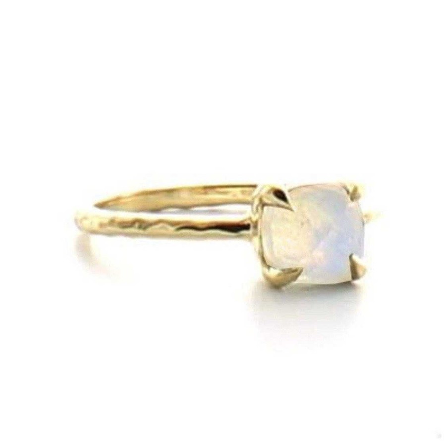 Rings JFR-1499 Mini Protect Ring Rainbow Moonstone & Gold