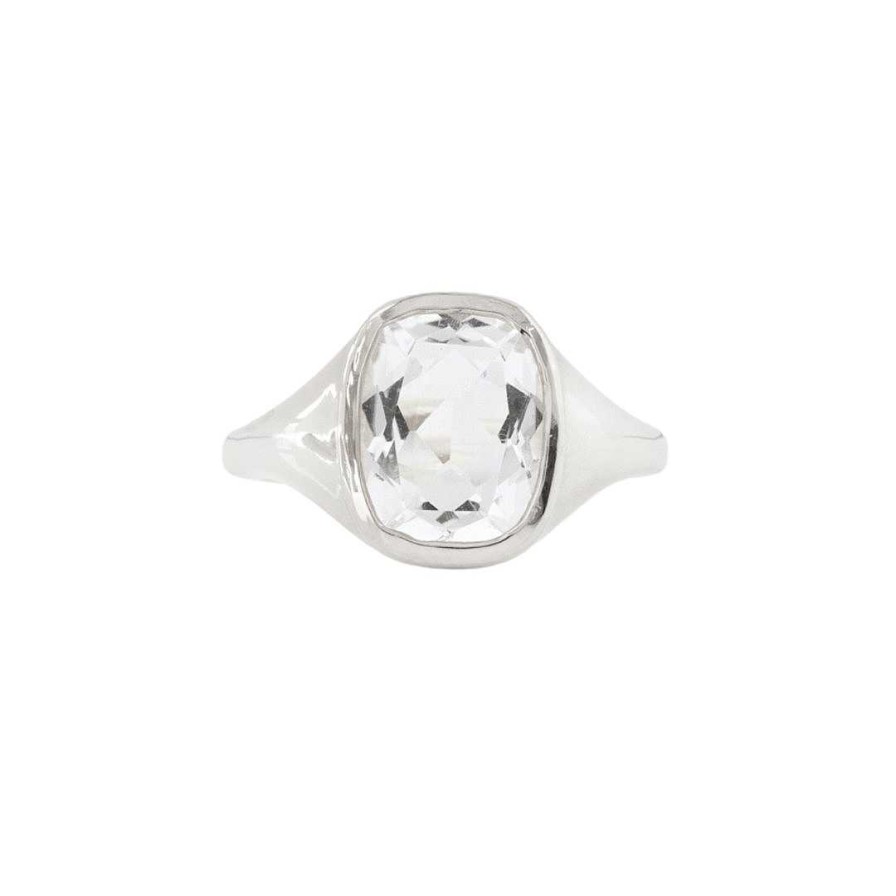 Rings CR-464-RCL Love Vintage Signet Ring - Silver