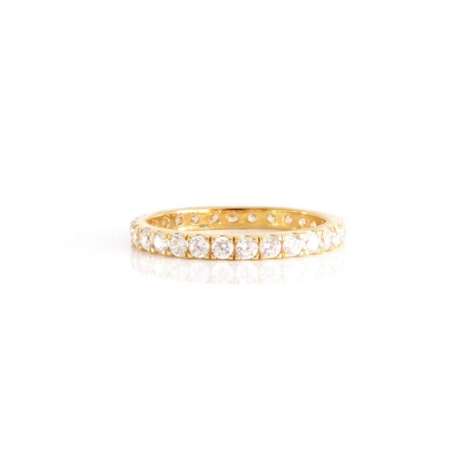 Rings CR-197-CZ Love Eternity Band - Cubic Zirconia & Gold