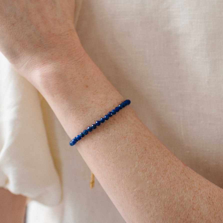 Bracelets So Pretty Cara Cotter Iconic Adjustable Bracelet - Lapis & Gold