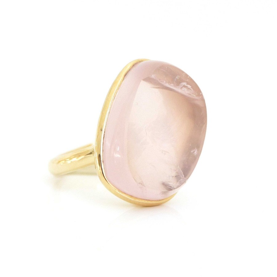 Rings SP Daring Ring - Raw Pink Quartz & Gold