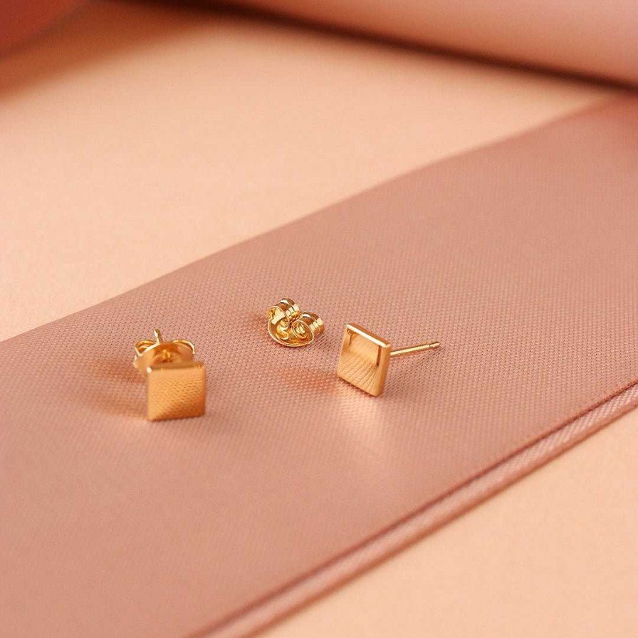 Earrings CE-447 Tiny Poise Diamond Studs - Gold