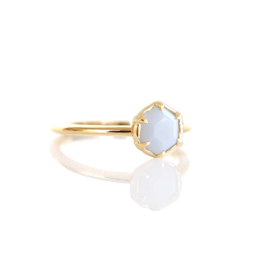 Rings So Pretty Cara Cotter Grace Ring - Arctic Blue Opal & Gold