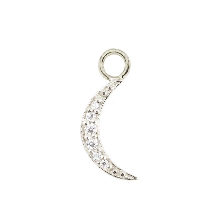 Charms CP-157-CZ Mini Dream Luna Namesake Charm - Cubic Zirconia & Silver