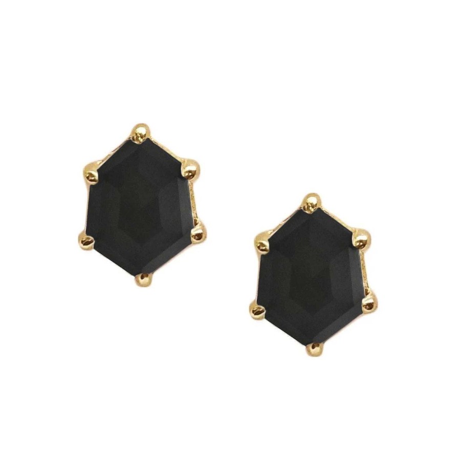 Earrings SP Mini Honour Stud Earrings - Black Onyx & Gold