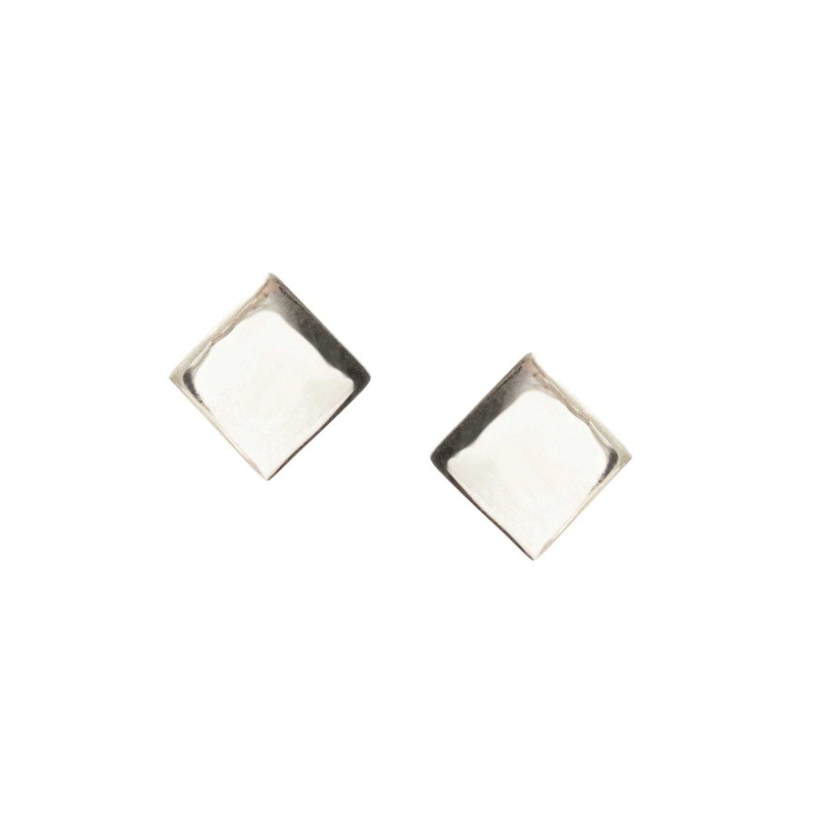 Earrings CE-447 Tiny Poise Diamond Studs - Silver