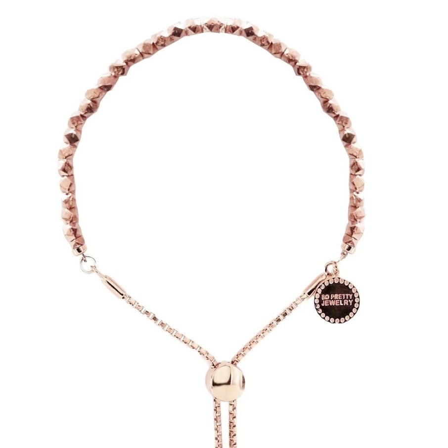 Bracelets CB-302 Fearless Nugget Adjustable Bracelet - Rose Gold