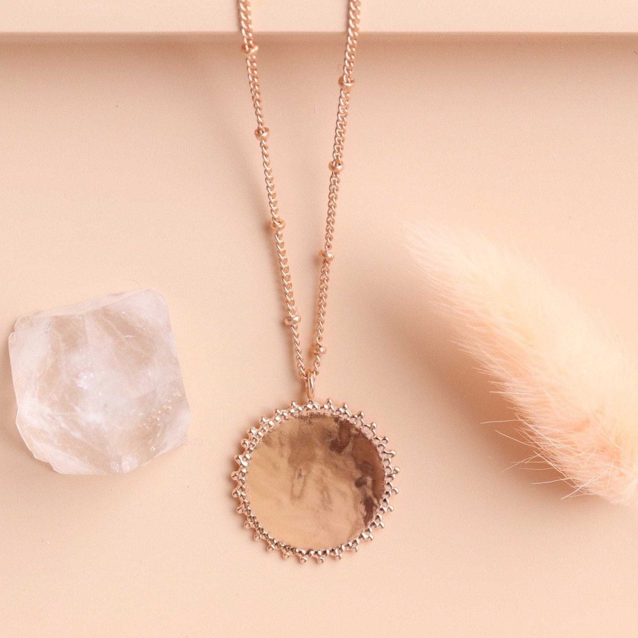 Necklaces CN-204 Believe Soleil Coin Pendant Necklace - Rose Gold