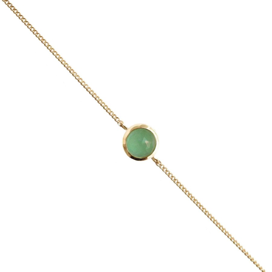 Bracelets JFB-1401-OG Dainty Legacy Bracelet - Green Onyx & Gold