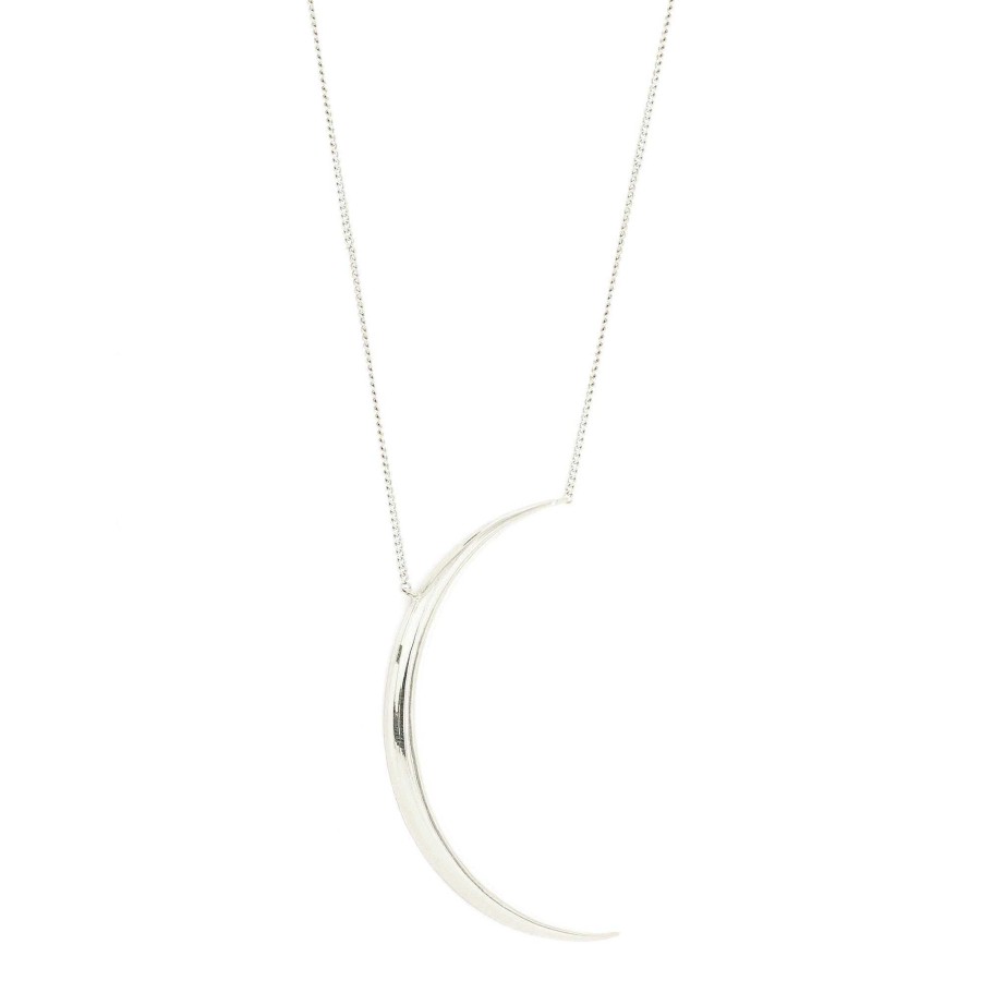 Necklaces CN-159 Dream Luna Crescent Pendant Necklace - Silver