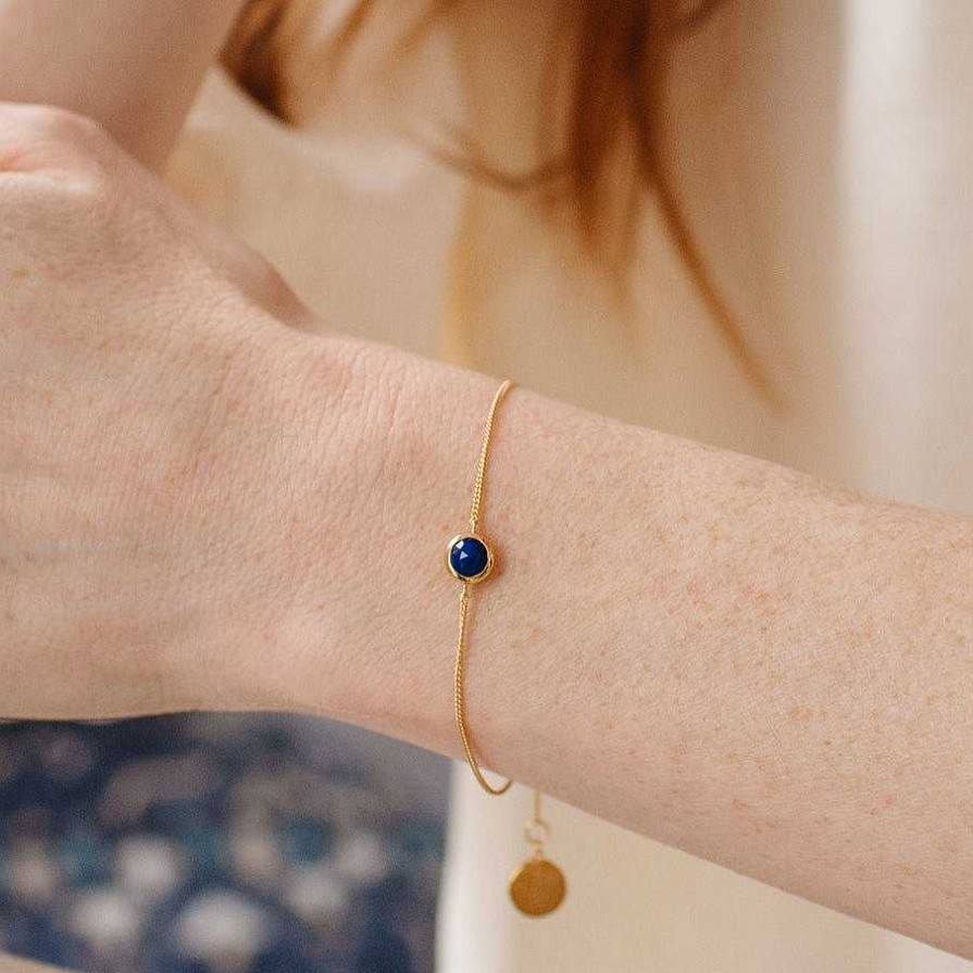 Bracelets JFB-1401 Dainty Legacy Bracelet - Lapis & Gold