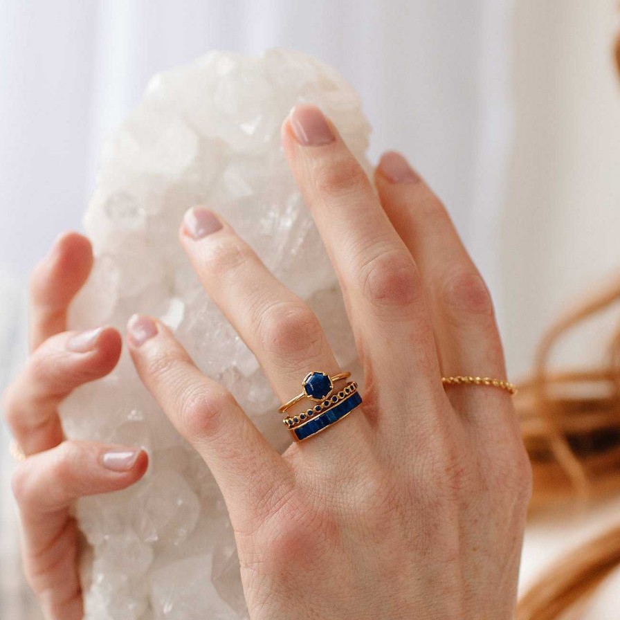 Rings So Pretty Cara Cotter Grace Ring - Lapis & Gold