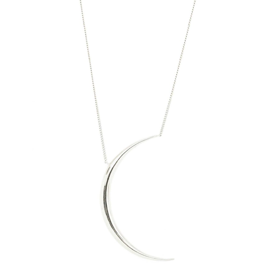 Necklaces CN-159 Dream Luna Crescent Pendant Necklace - Silver