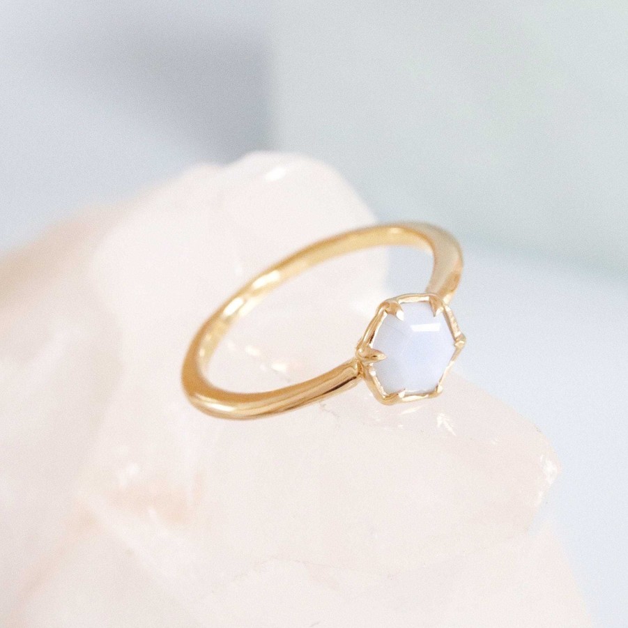 Rings So Pretty Cara Cotter Grace Ring - Arctic Blue Opal & Gold