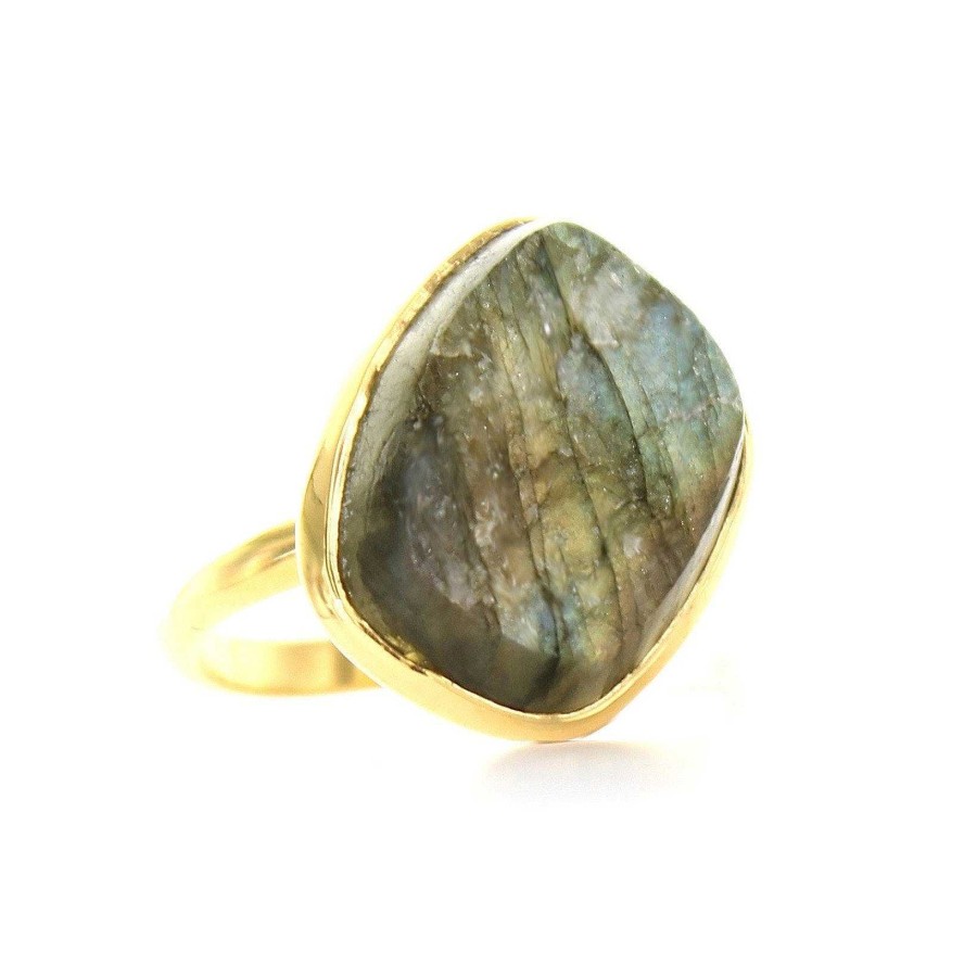 Rings SP Daring Ring - Raw Labradorite & Gold