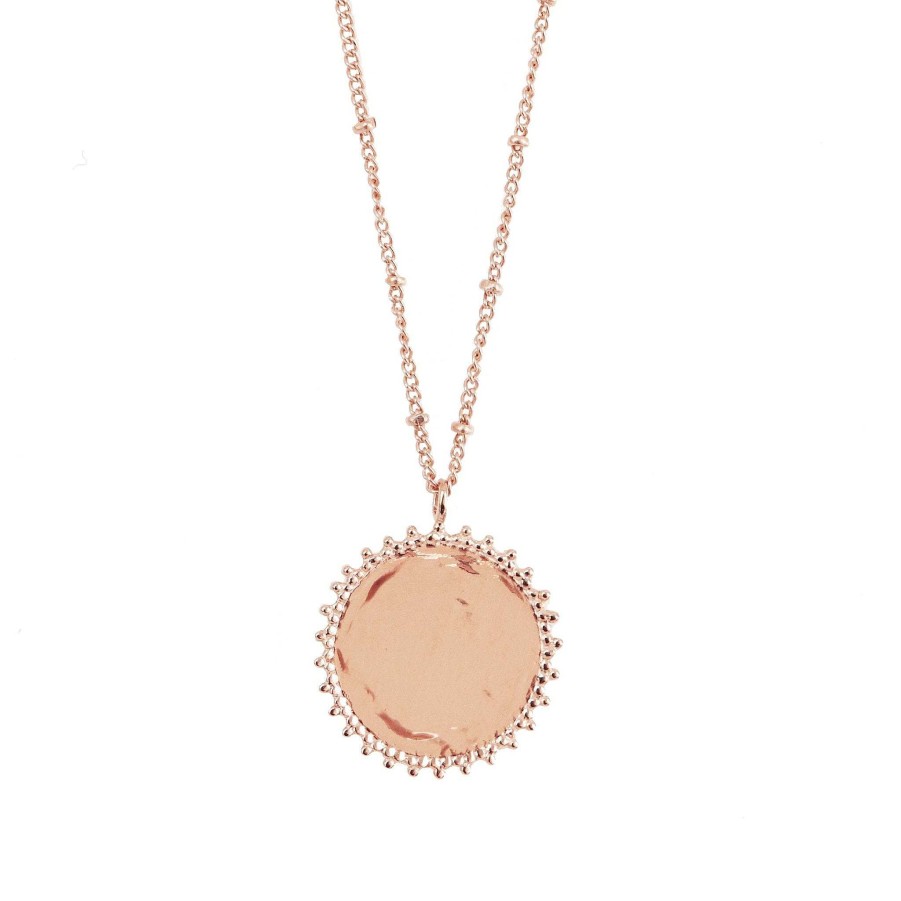 Necklaces CN-204 Believe Soleil Coin Pendant Necklace - Rose Gold